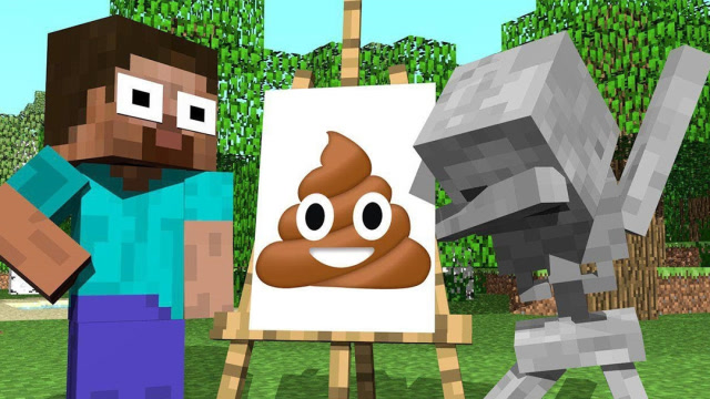 我的世界:小骷髅成为美术大家?作品出现后,阿呆差点气晕!