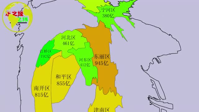 天津市gdp版图,你觉得"变形"了的天津地图像什么?