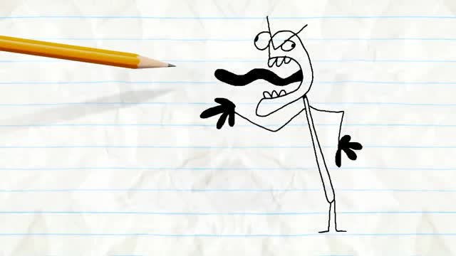 创意搞笑铅笔画动漫, 帅气的铅笔人, 会逗人发笑萌萌的