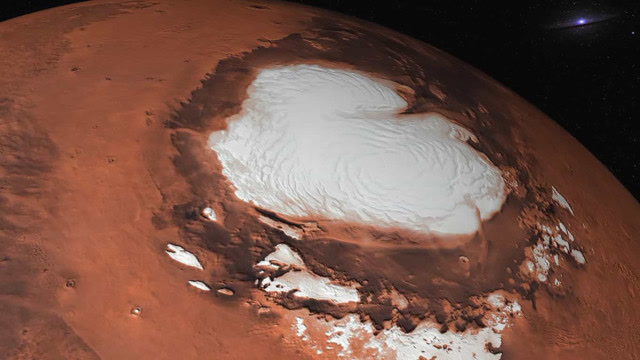 火星北极冰盖图片