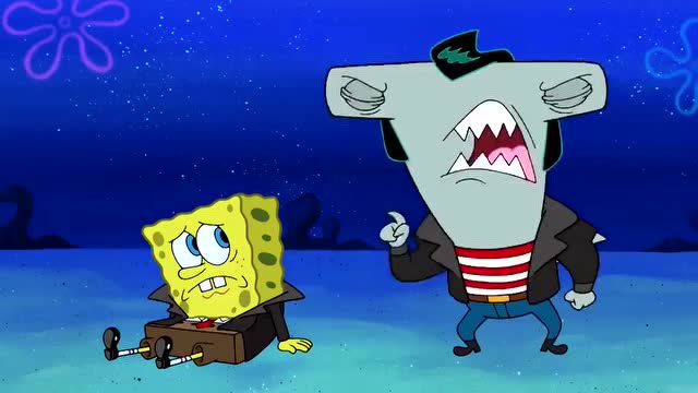 海绵宝宝:鲨老大明天一定要对战章章帮,海绵宝宝有点退缩