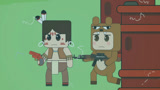 迷你世界吃鸡动画第225集：卡卡用信号枪解决两个小毛贼，熊孩子看傻眼了