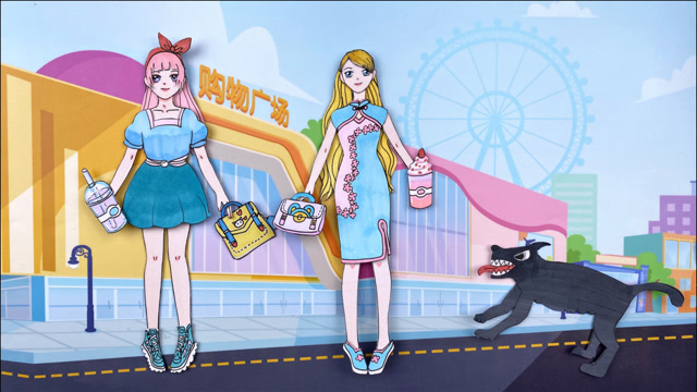 彩衣镇换装秀  彩衣镇换装秀:芭比和闺蜜一起逛街,被狗弄脏了衣服,快