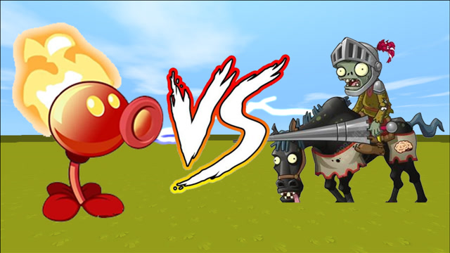 迷你世界植物大战僵尸;100个火焰豌豆射手大战100骑士僵尸,谁能获胜