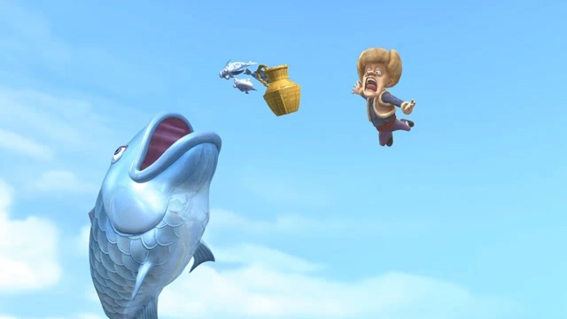 熊出没:光头强钓上来巨型大鱼,差点把光头强都吞了!