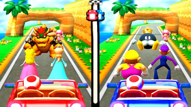 马里奥派对;碧琪和黛西堆雪人