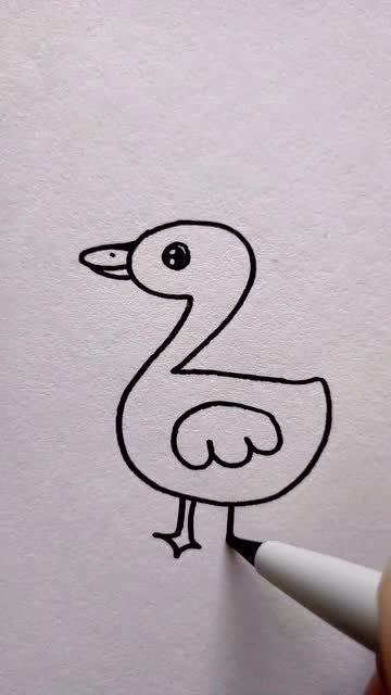 一笔画成一只鸭图片