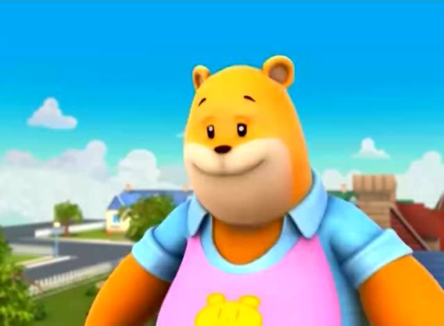 小熊优恩:熊爸爸带着优恩在屋顶看电视,好酷炫哦