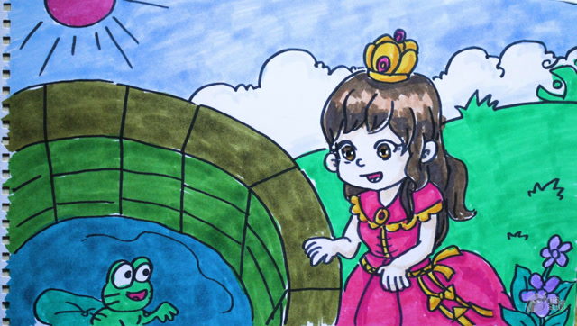 公主和青蛙王子简笔画图片