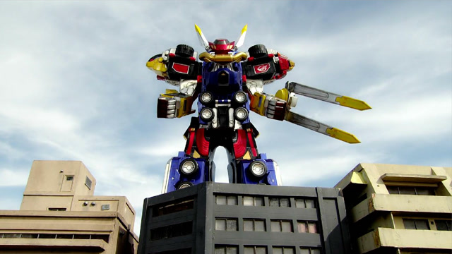 特命战队go-busters合体为超级机器人,击败机械帝国怪物