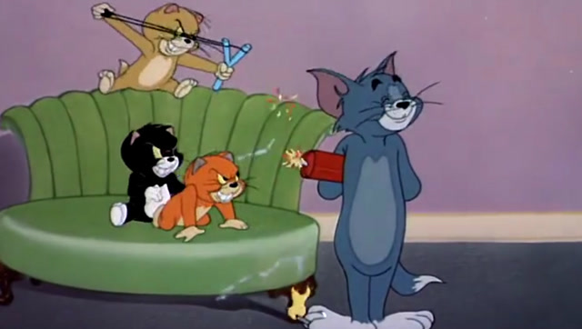 猫和老鼠:三只小猫完美还原了熊孩子,汤姆被坑了