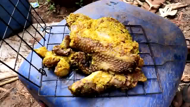 印度烤豪猪肉!神奇的红白粉让豪猪更加好吃!