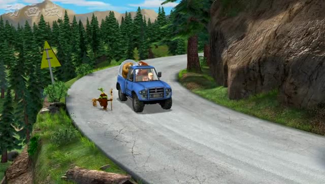 熊出没光头强开车带着熊大熊二到什么地方