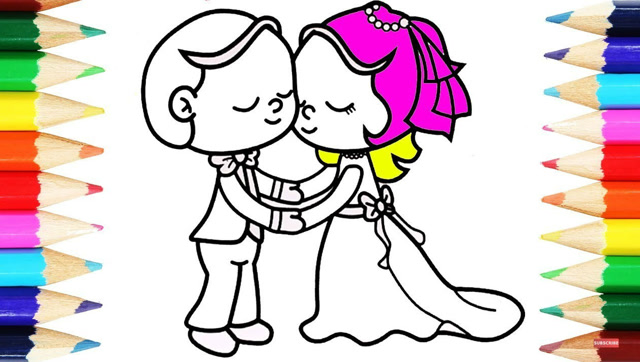 亲子简笔画:哥哥姐姐结婚了,右脑启蒙开发智力游戏