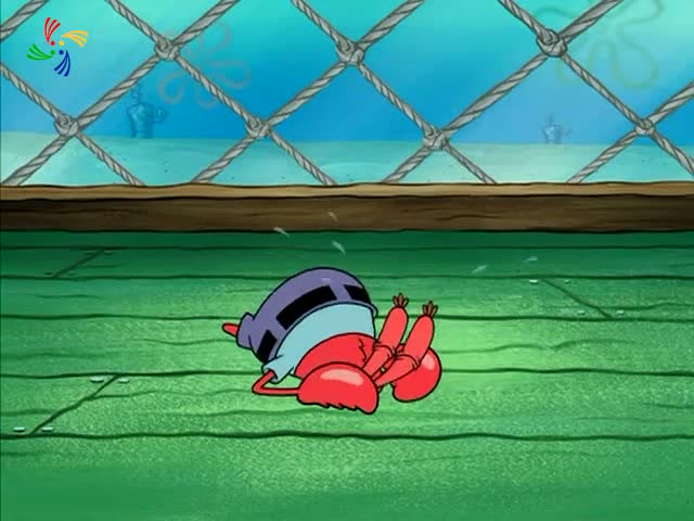 海绵宝宝:蟹老板趴在了地面上,大声的哭了起来