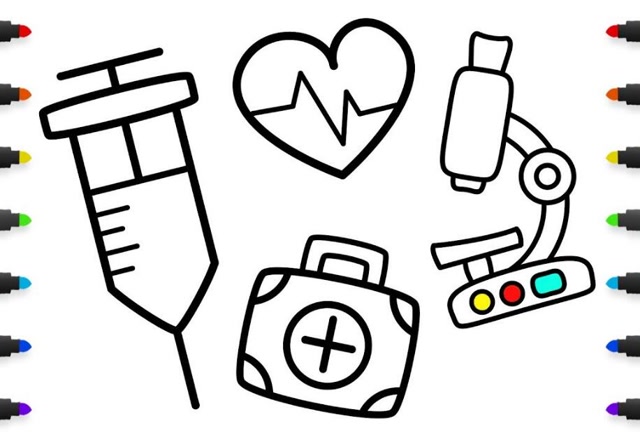 当个小画家: 画显微镜 医药箱