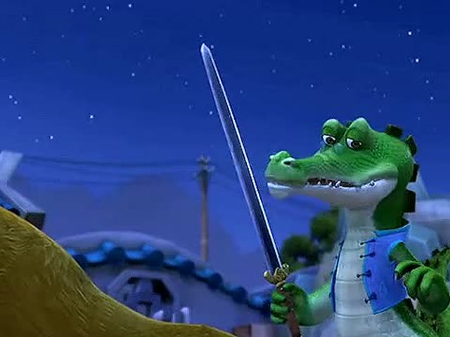 熊出没:熊二想学功夫,拜了会武功的老鳄为师.