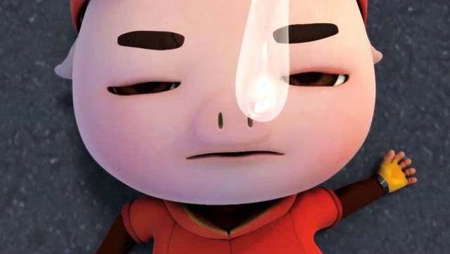 猪猪侠被小呆呆鼻涕吓到了