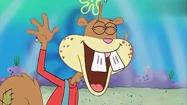 海绵宝宝桑迪过去常常把海绵宝宝变成胖子他笑得要死