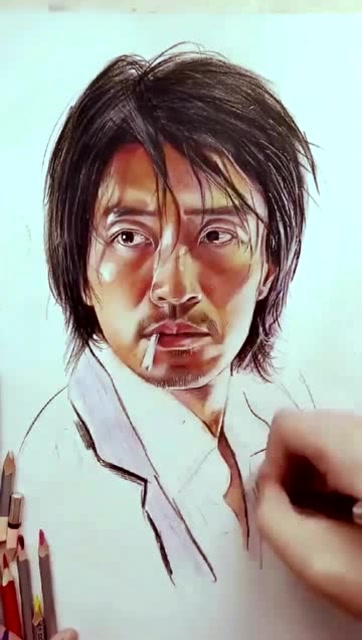 第一次手绘"周星驰"星爷画像,新手上路,请多多指教!