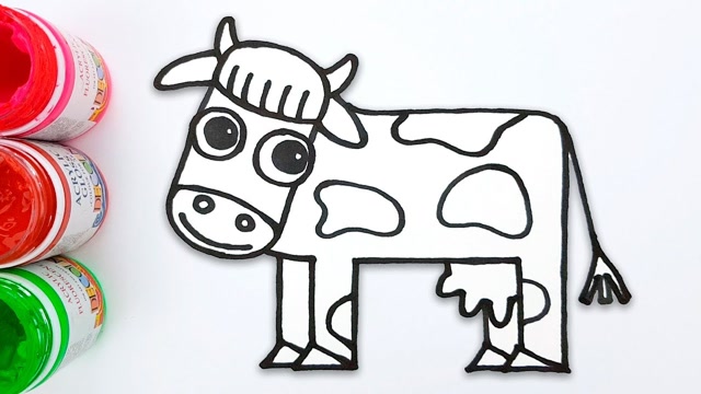 儿童简笔画:可爱小牛画画