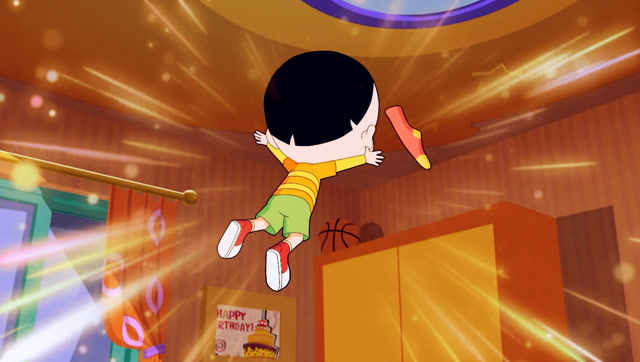 臭袜子哪里跑!大头儿子一跃而起抓住臭袜子,结果尴尬了