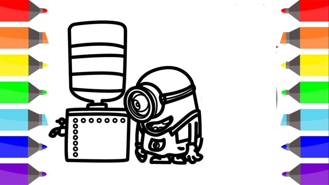 儿童简笔画:小黄人饮料机