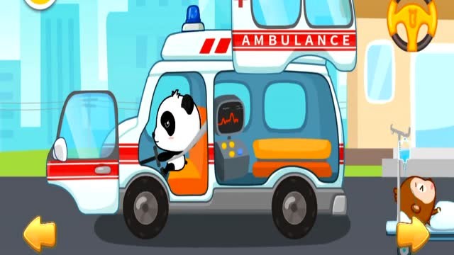 宝宝巴士:妙妙开着救护车去拯救病人,小朋友认识救护车!