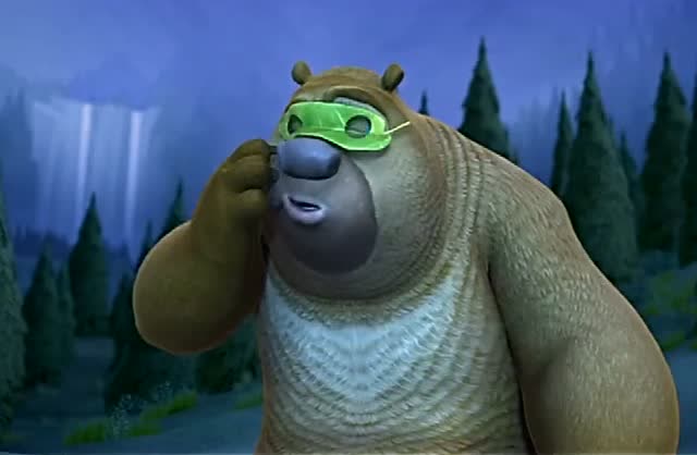 熊出没:忍者熊大熊二被光头强追,最后使出了土遁和水遁