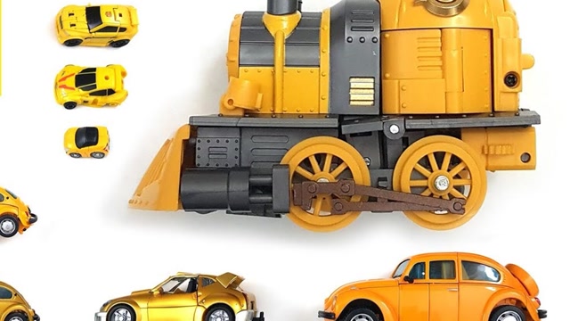 创意组装玩具:黄色托马斯小火车组装成酷酷大黄蜂