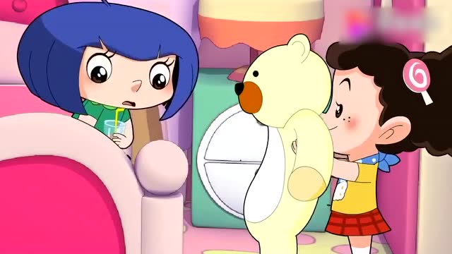 棉花糖学小苹果的邻居妹妹说话逗她开心