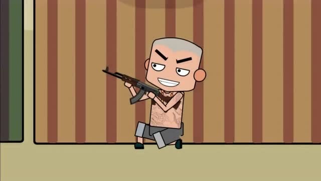 搞笑吃鸡动画:正在和敌人对枪,却被一拳头干趴了