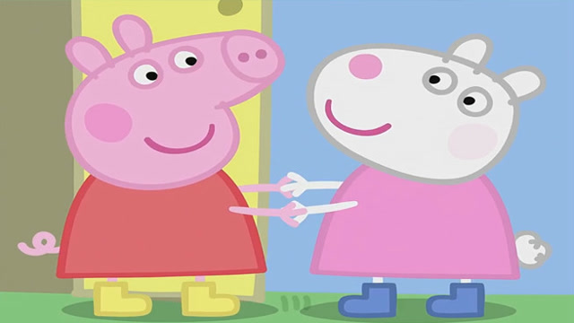小猪佩奇和小羊苏西手牵手 佩奇和苏西是好朋友