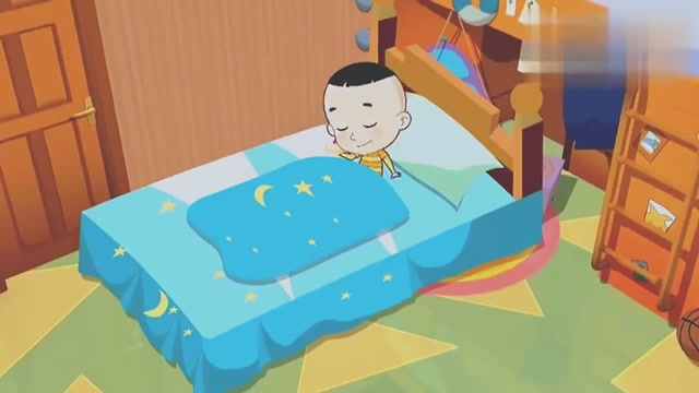 大头儿子睡在床上吃蛋糕,牙齿疼的睡不着觉