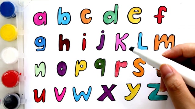 儿童简笔画,可爱字母表画画