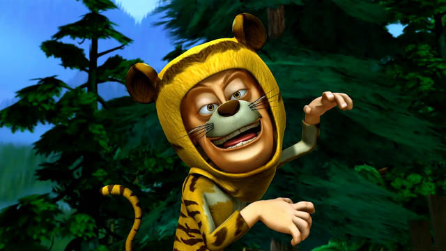 光头强玩cosplay,装扮成老虎吸引游客,没想到客人不买账