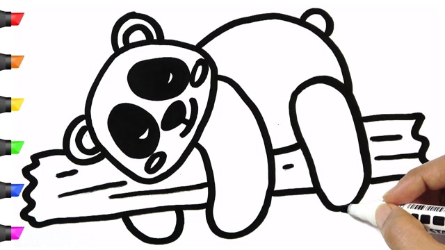 亲子简笔画:可爱熊猫爸爸