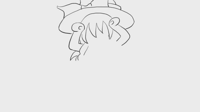 扭腰跳舞的雾雨魔理沙卡通动漫简笔画