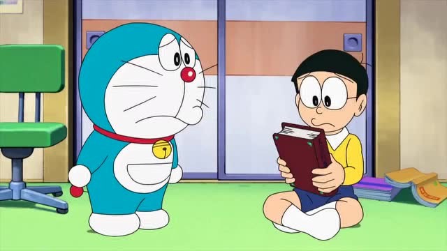 哆啦a梦:大雄终于有了大报负,下一秒却又睡着,结果被机器猫吓醒了
