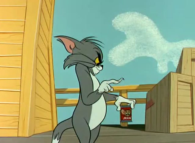 猫和老鼠:小老鼠杰利藏在罐头里咬住了汤姆的手指头