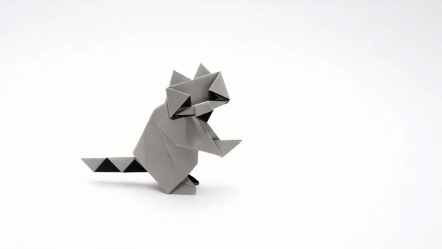 一张纸的diy,立体狸猫的折纸方法,步骤简单又详细!