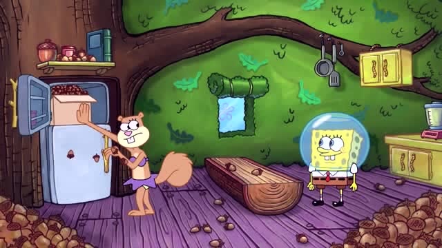 海绵宝宝:大师告诉海绵宝宝珊迪家的坚果做成奶油会非常的好吃