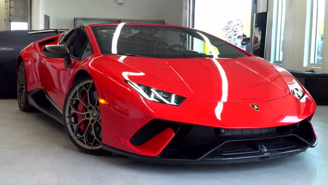 实拍价值500万的兰博基尼跑车,纯红色太霸气了!