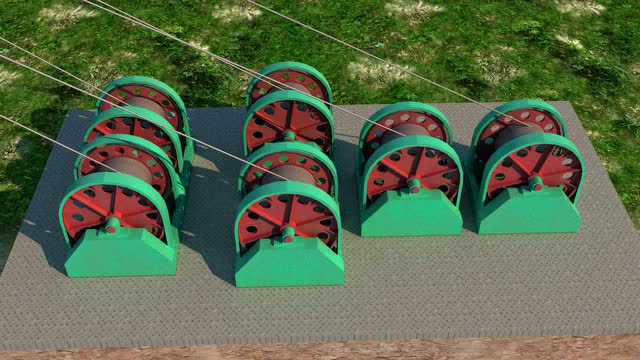 中国矿业大学矿井井壁下放自动平衡装置三维