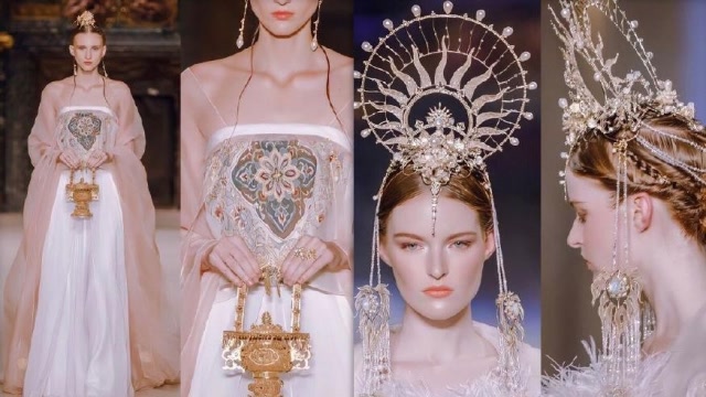 盖娅传说惊艳亮相巴黎时装周,中国风的敦煌女王, 观众坐不住了