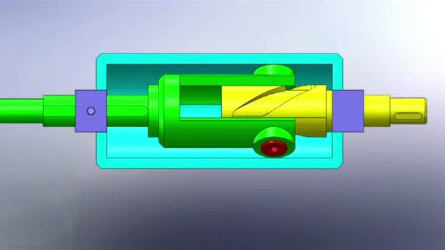 1种可以把旋转运动转化为直线运动的圆柱凸轮机构!