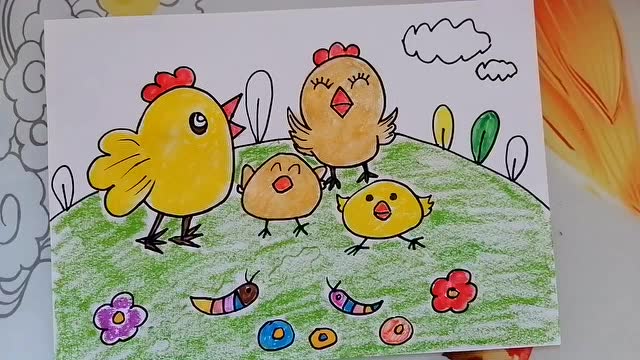 可爱的小鸡一家