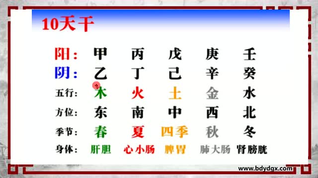 河北石家庄四柱八字培训|第二课:十天干五行阴阳