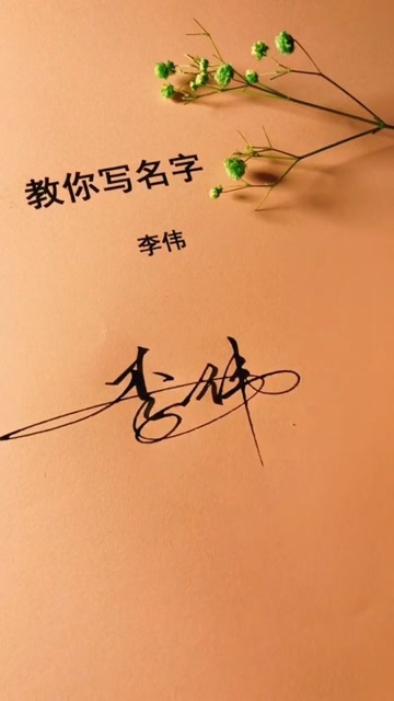 李伟签名行书图片