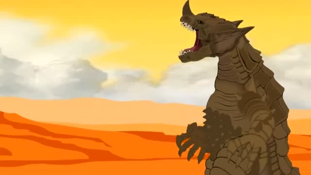 这位长翅膀的奥特曼被哥莫拉咬伤了胳膊,他只能用光线反败为胜